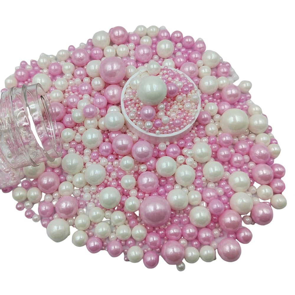 Homankit edible pearls bottle adds white-pink sparkle to cakes and cupcakes.