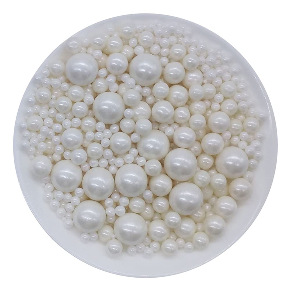 Homankit edible white sugar pearls bottle for easy cake decorating and sprinkles