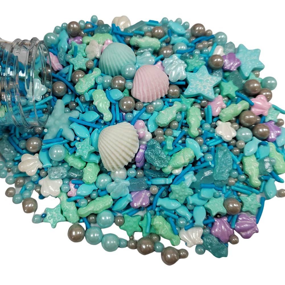 Homankit Ocean Sprinkles shells add beachy texture to cupcakes.