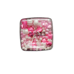 Homankit party table display with pink crown sugar sprinkles for events