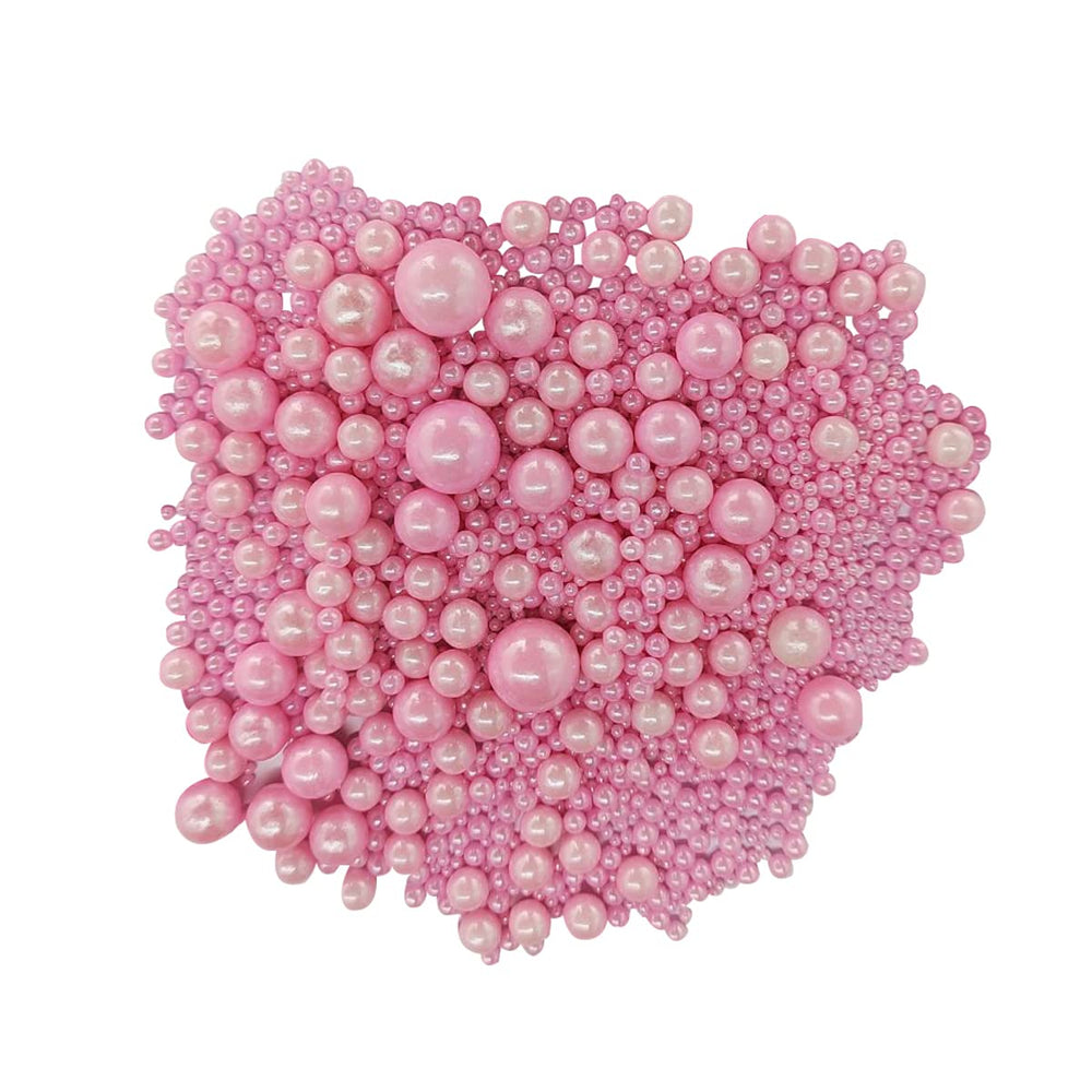 Homankit pink sugar pearls decorate cakes and cookies with a glossy finish and festive flair.