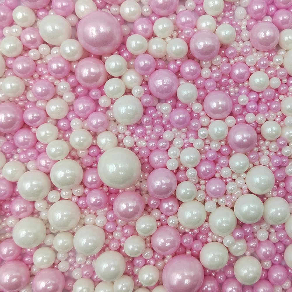 Homankit sugar pearls cupcakes topper provides a glossy, festive finish.