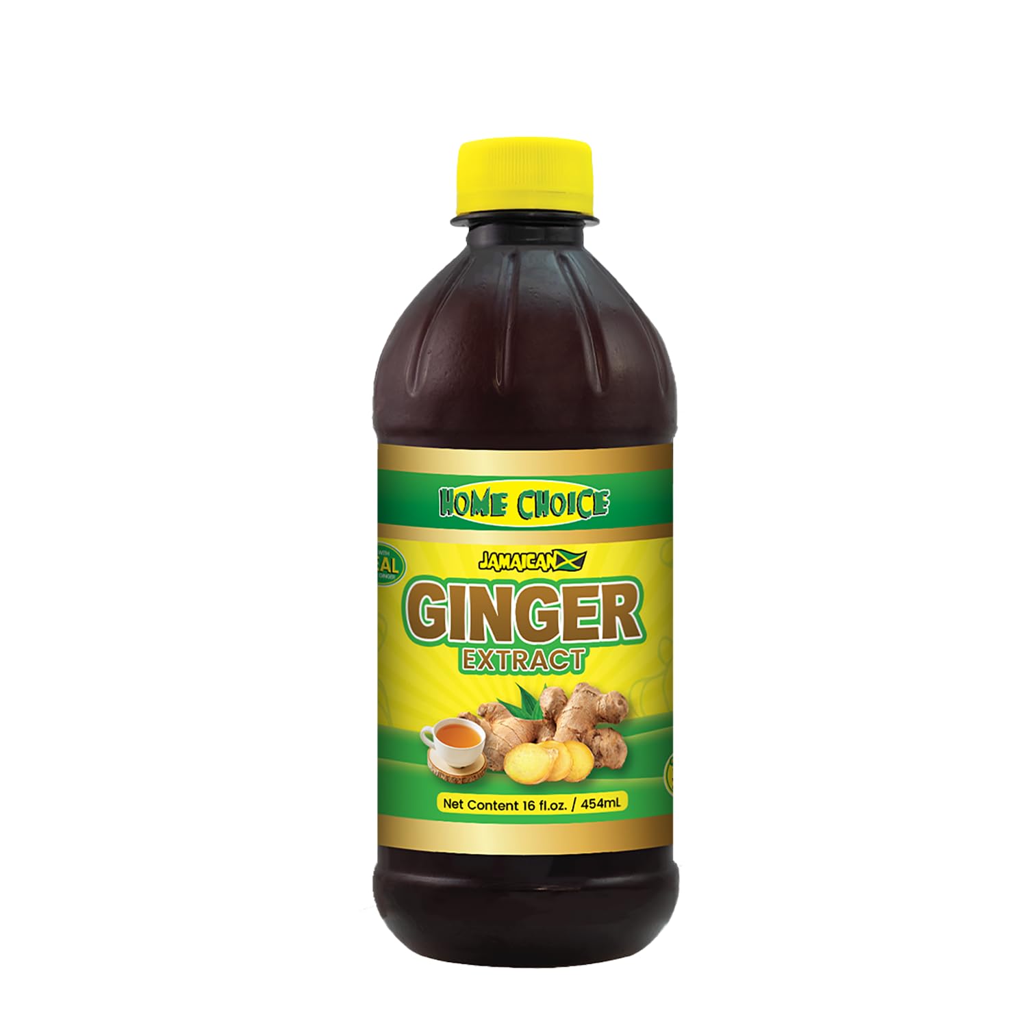 Home Choice Jamaican Ginger Extract bottle pour for bold, natural flavor in drinks