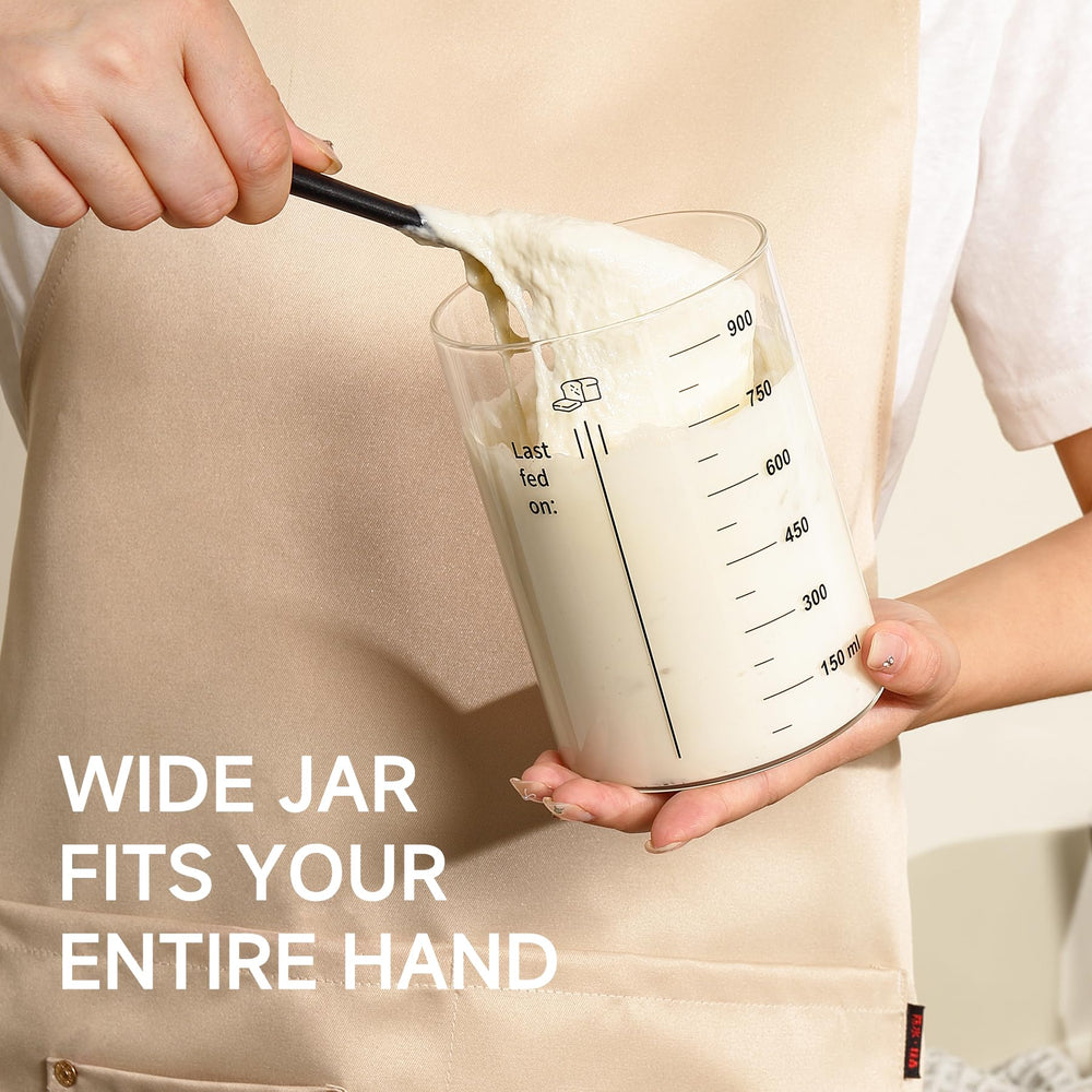 HomeFeel Sourdough Starter Jar with cloth cover for faster fermentation.