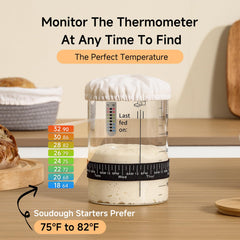 HomeFeel Sourdough Starter Jar wide mouth for easy feeding and cleaning.