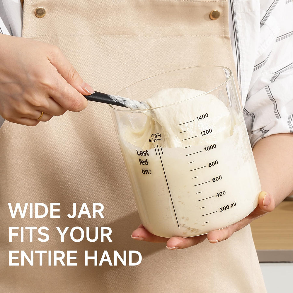 HomeFeel starter jar with wide mouth for easy feeding and cleaning