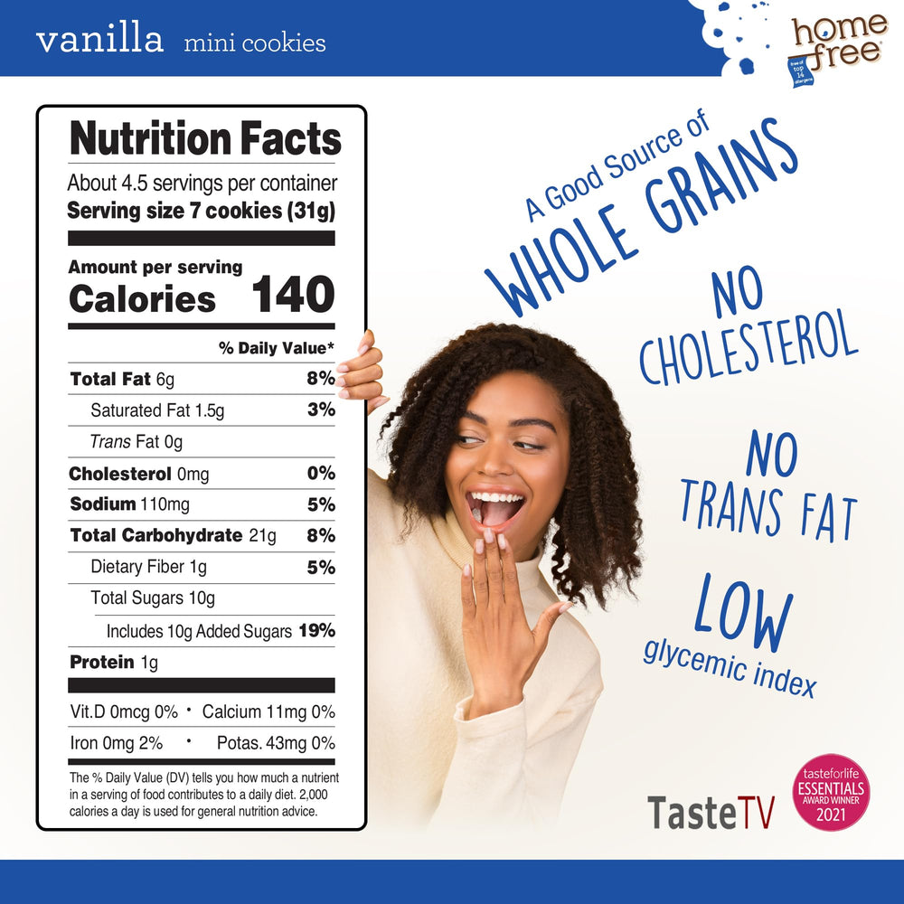 Homefree allergen-free packaging closeup, safety-focused snack for school and home.