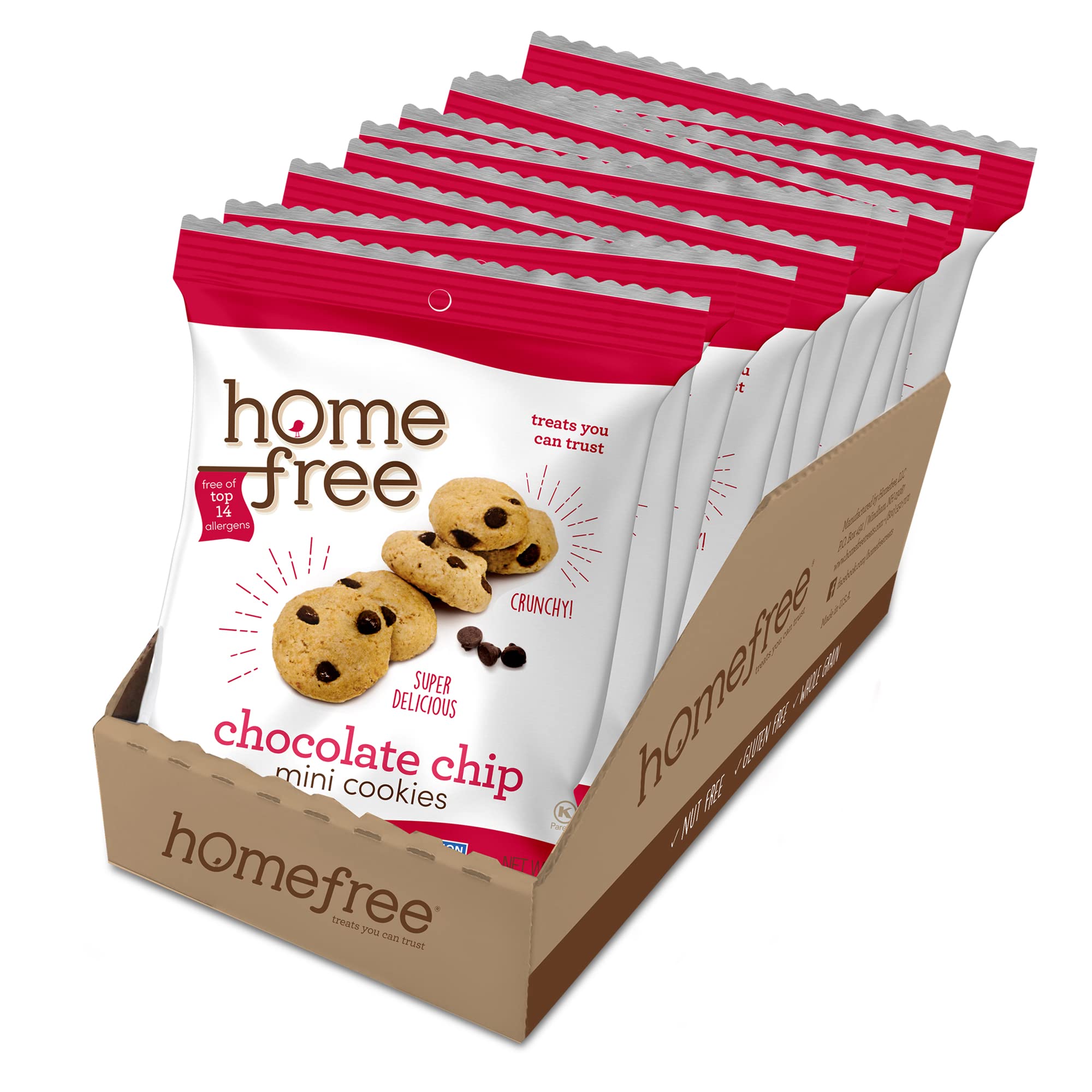 Homefree gluten-free mini cookies packaging shows allergy-friendly snack options