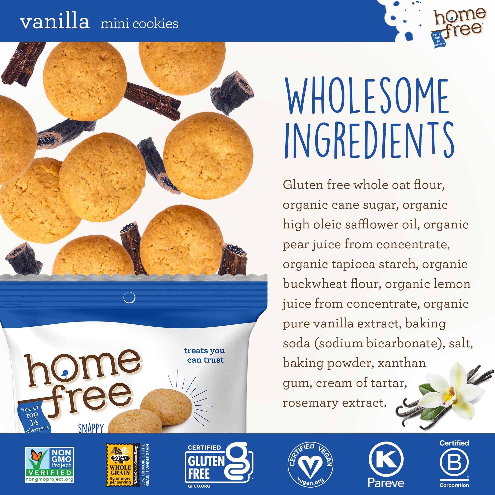 Individually wrapped Homefree cookies for convenient lunches and travel.