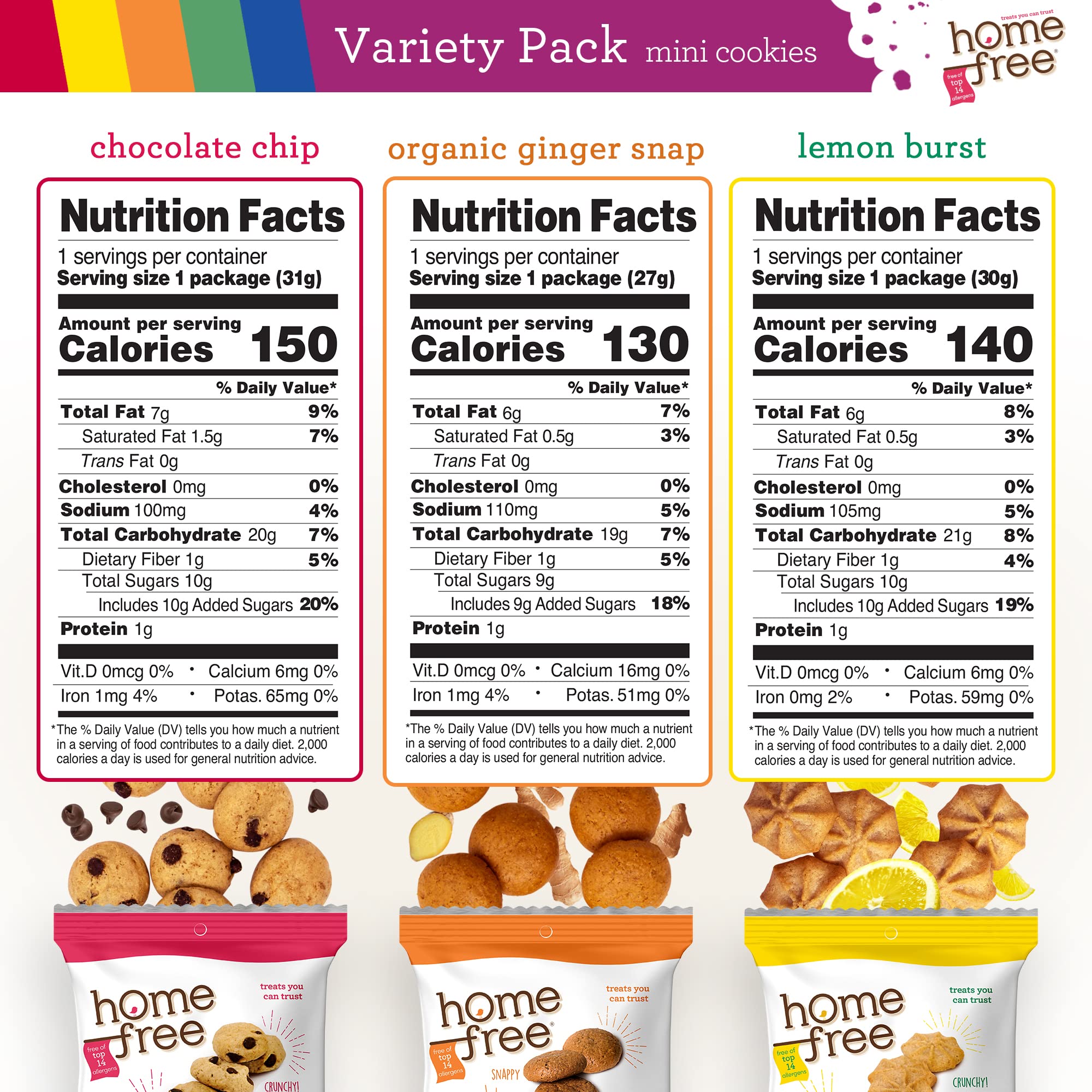 Single serve Homefree cookies ready for lunchboxes and on the go