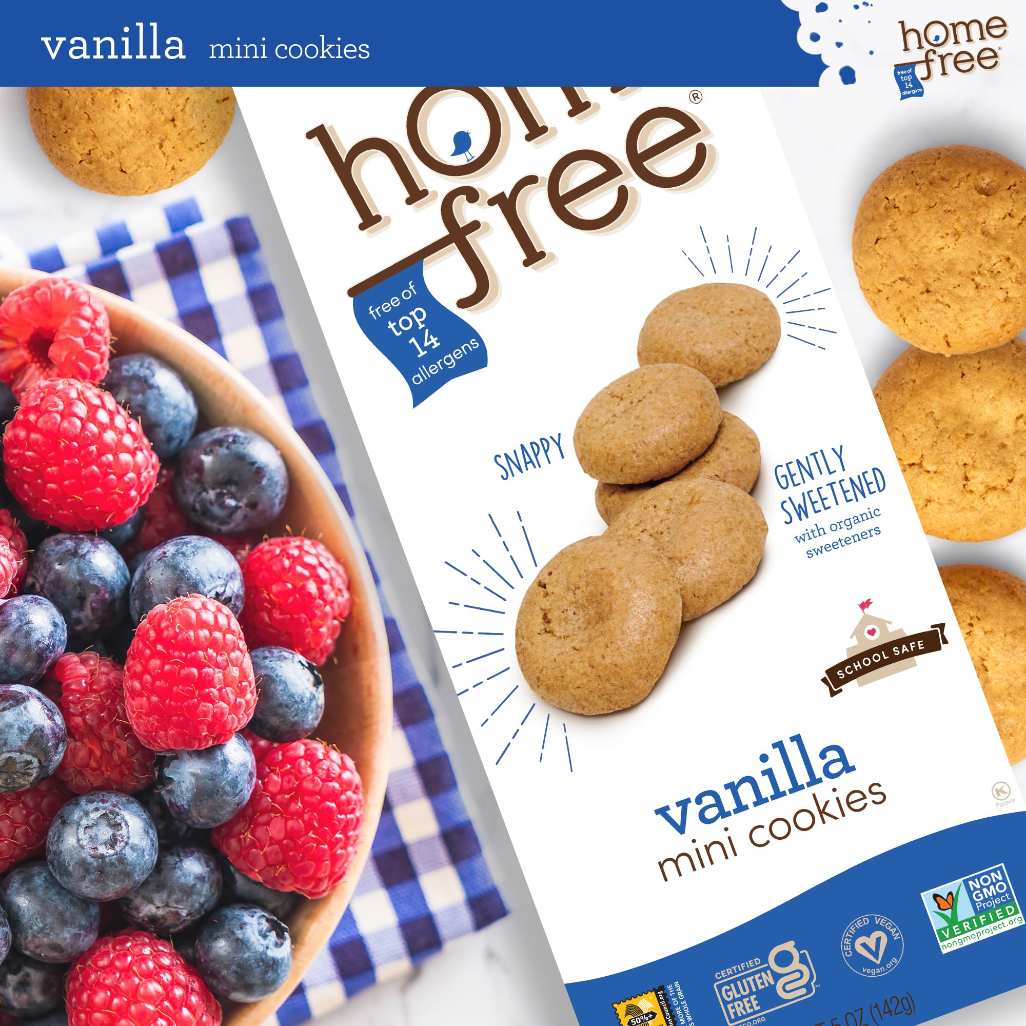 Homefree vanilla lemon twist closeup, subtle citrus note for bright flavor.