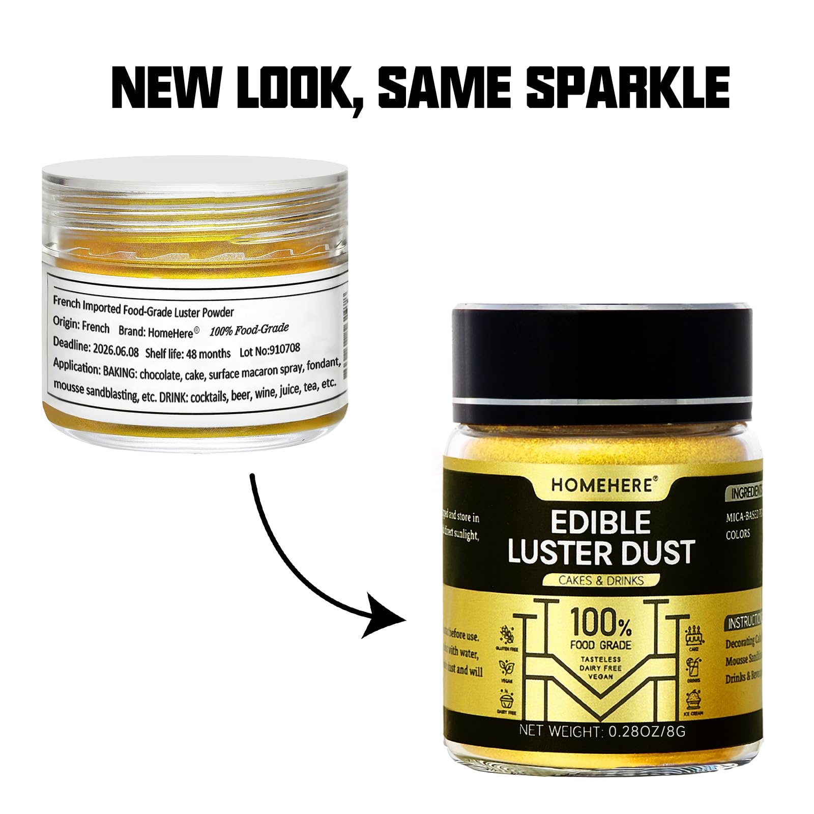 HomeHere Luster Powder Dust champagne sparkle for celebratory drinks