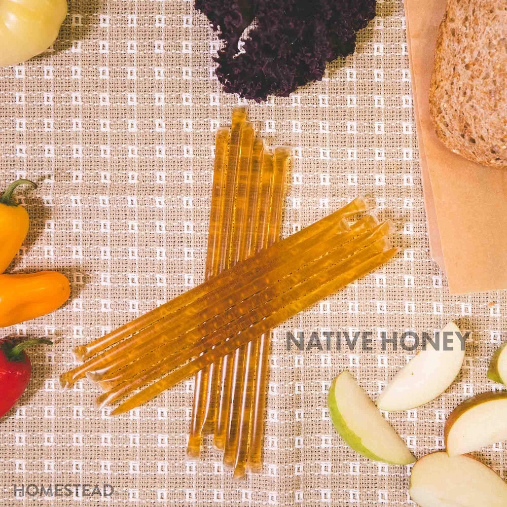 Lunchbox-friendly Homestead Honey sticks ready for daily snacks.