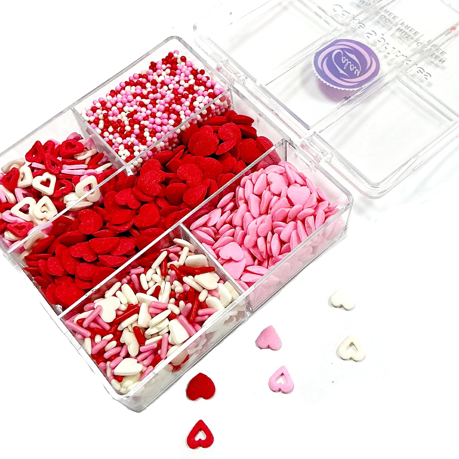 Homipooty pink-red-white sprinkles for ice cream and desserts.