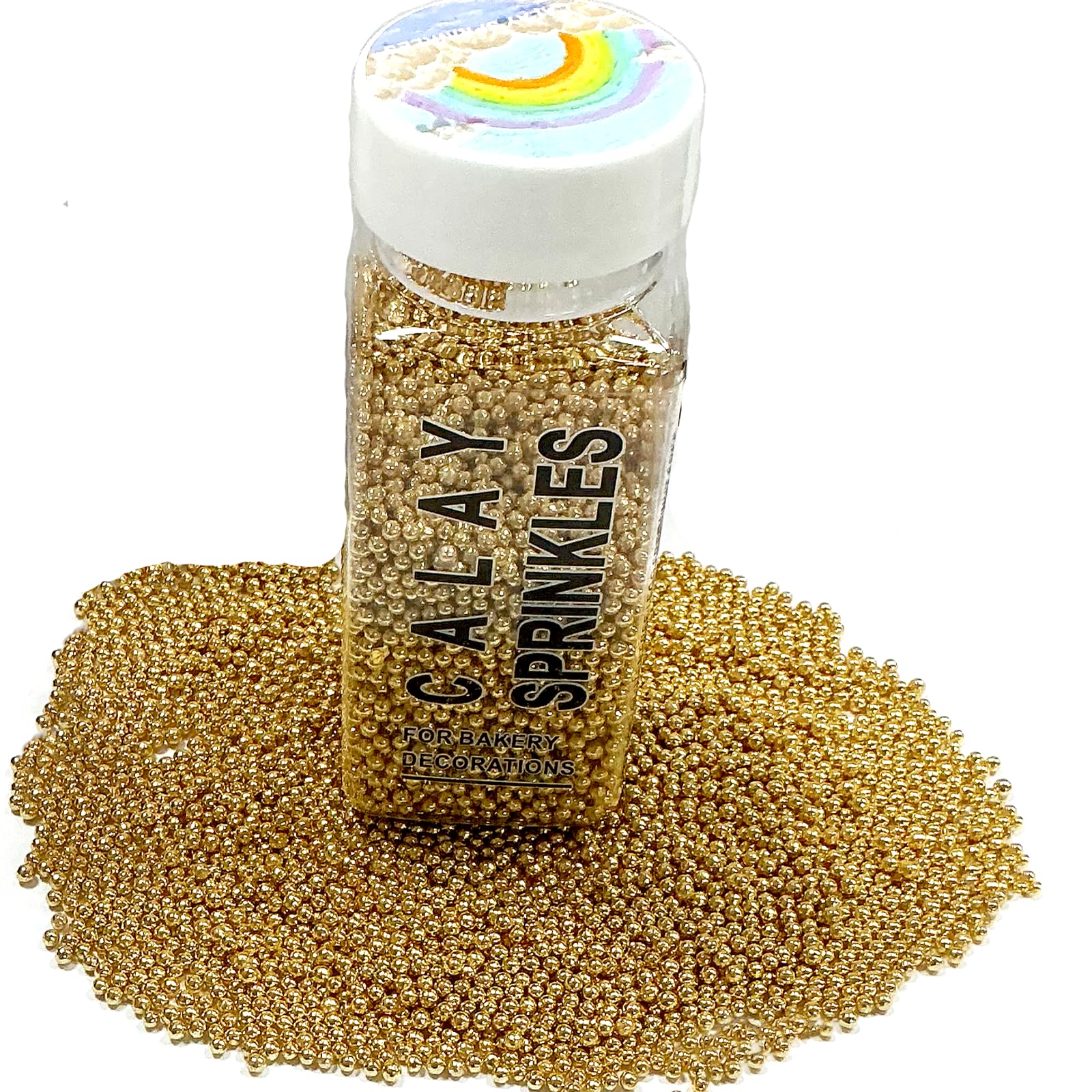 Homipooty 2mm gold beads sparkle on lava cakes with elegance