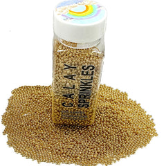 Homipooty 2mm gold beads sparkle on lava cakes with elegance