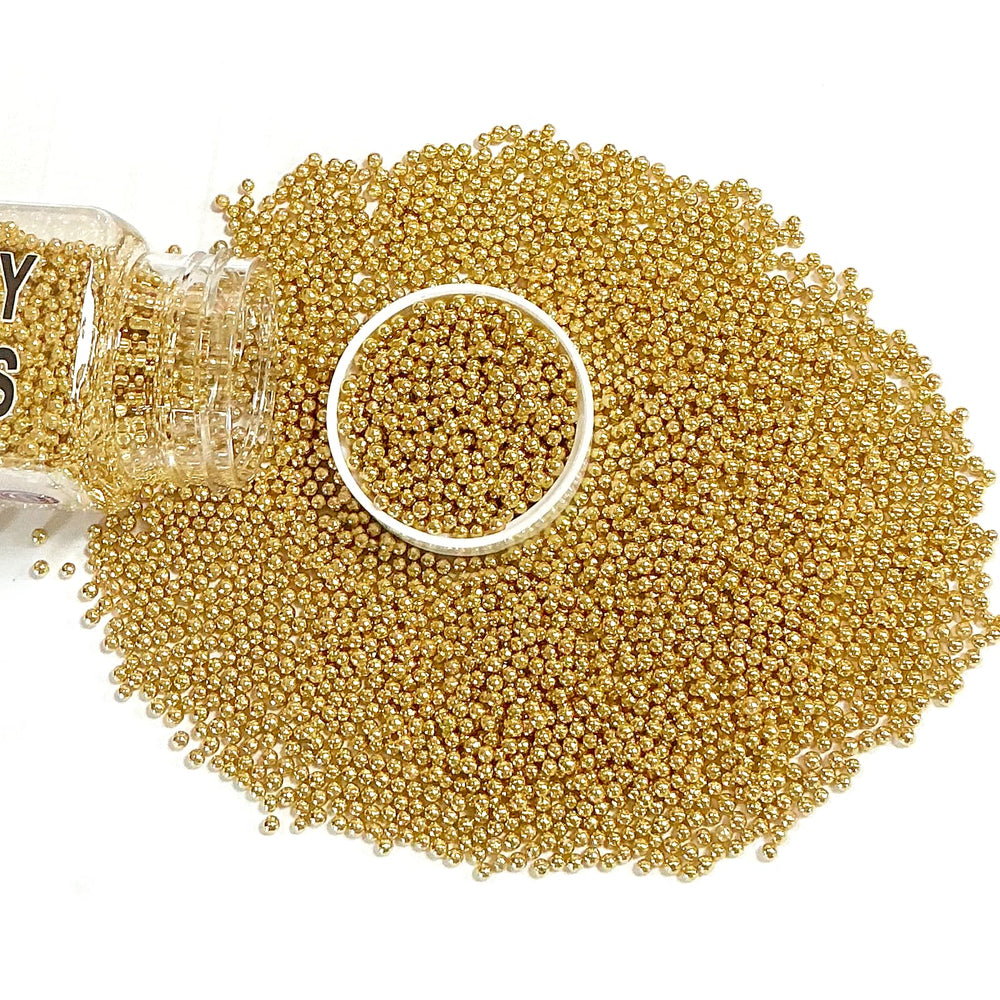 Homipooty gold pearl sprinkles 2mm on cupcakes for a luxurious finish