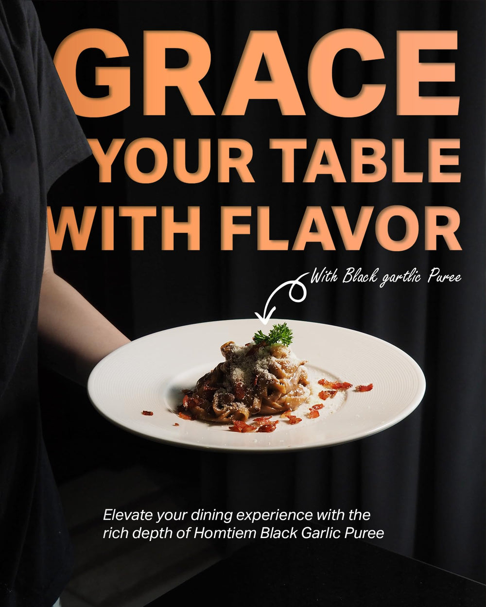 Homtiem Black Garlic Puree on a sandwich for a savory flavor boost