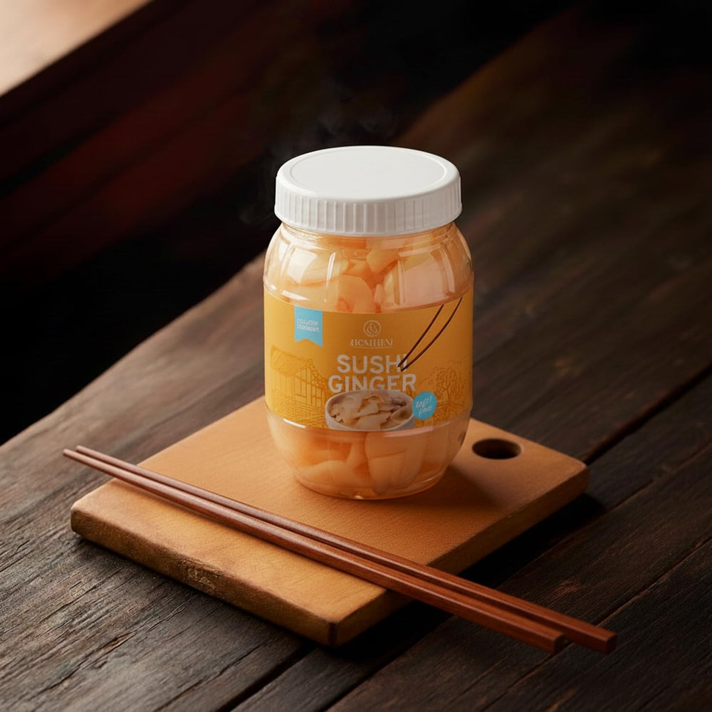 Homtiem pickled ginger in a bowl ready to elevate salads.