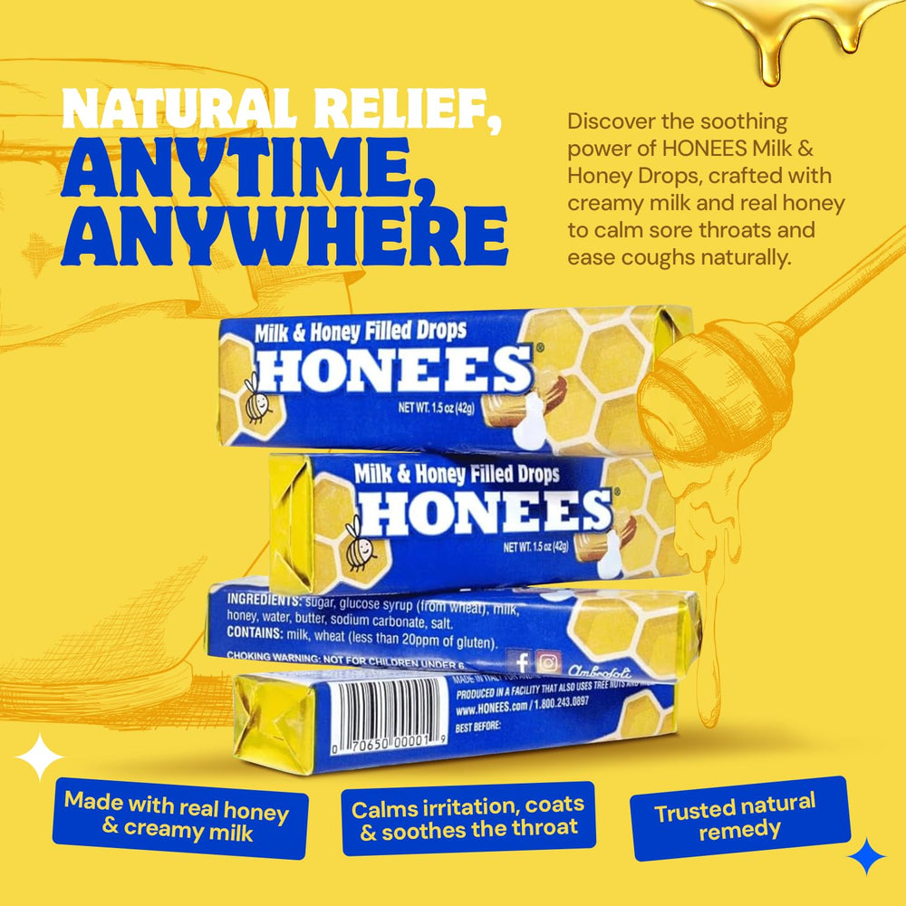 Honees Milk & Honey bar pack sideview, travel-friendly design