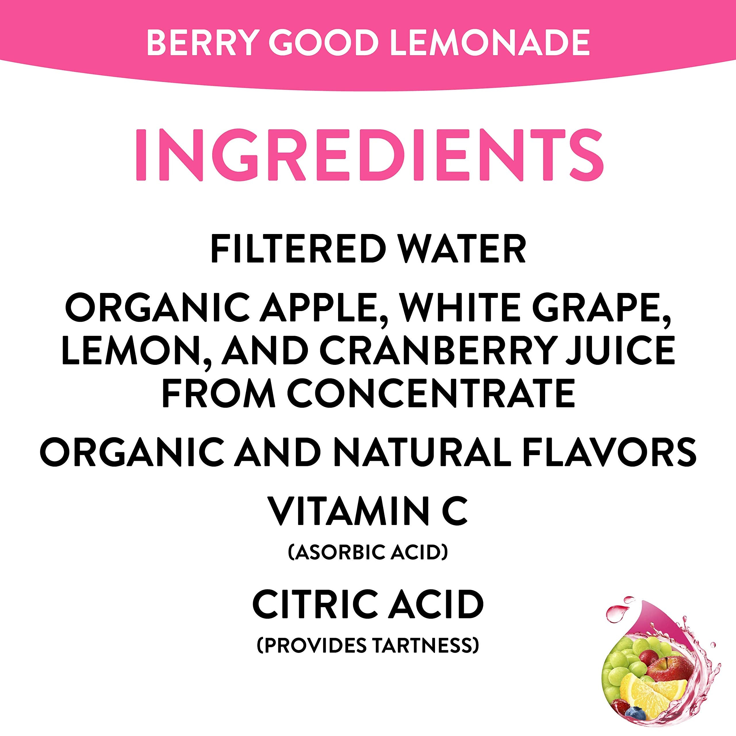 Honest Kids Berry Berry Good Lemonade pouring—kid-friendly refreshment.