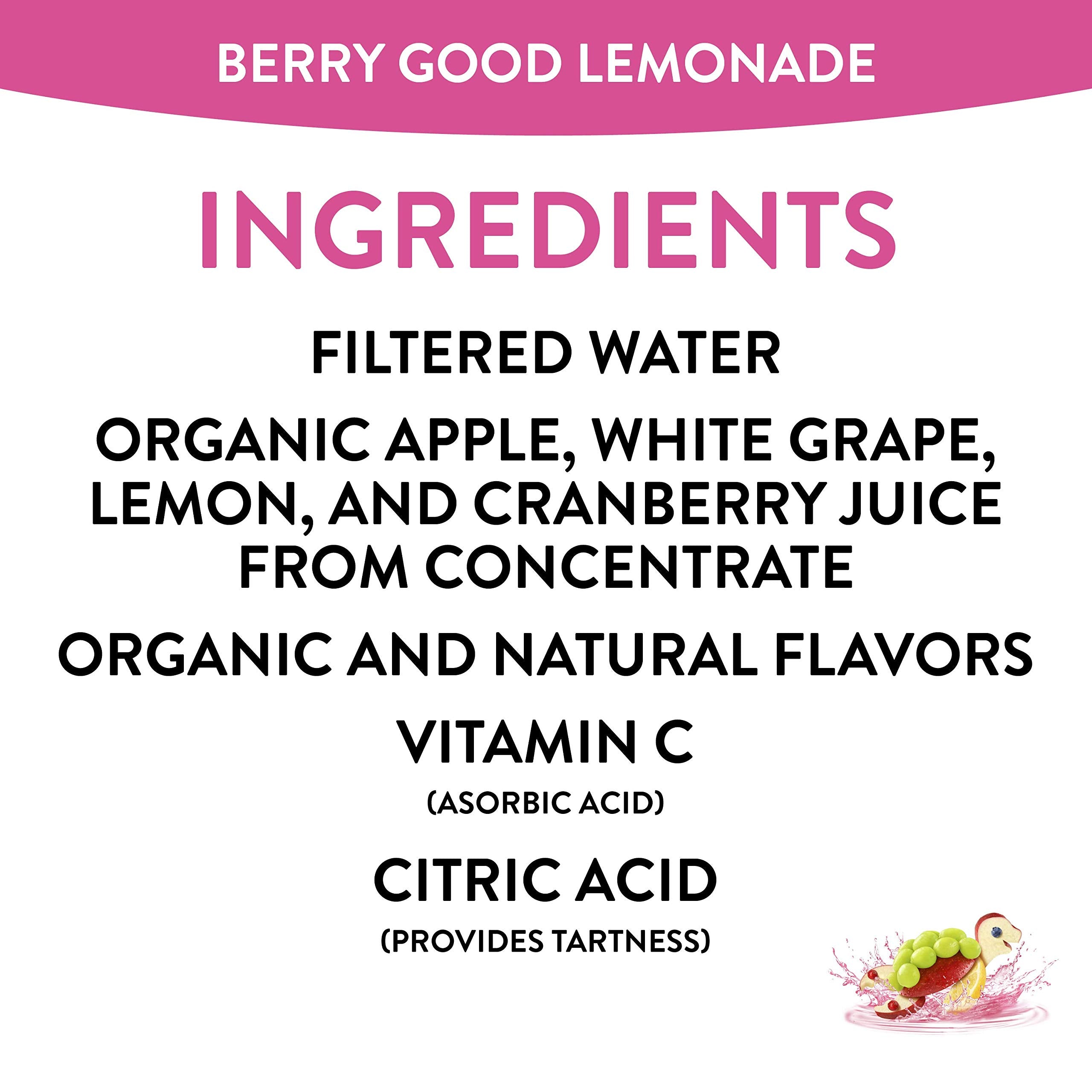 Honest Kids Berry Good Lemonade packaging box emphasizes recyclability and sustainability.