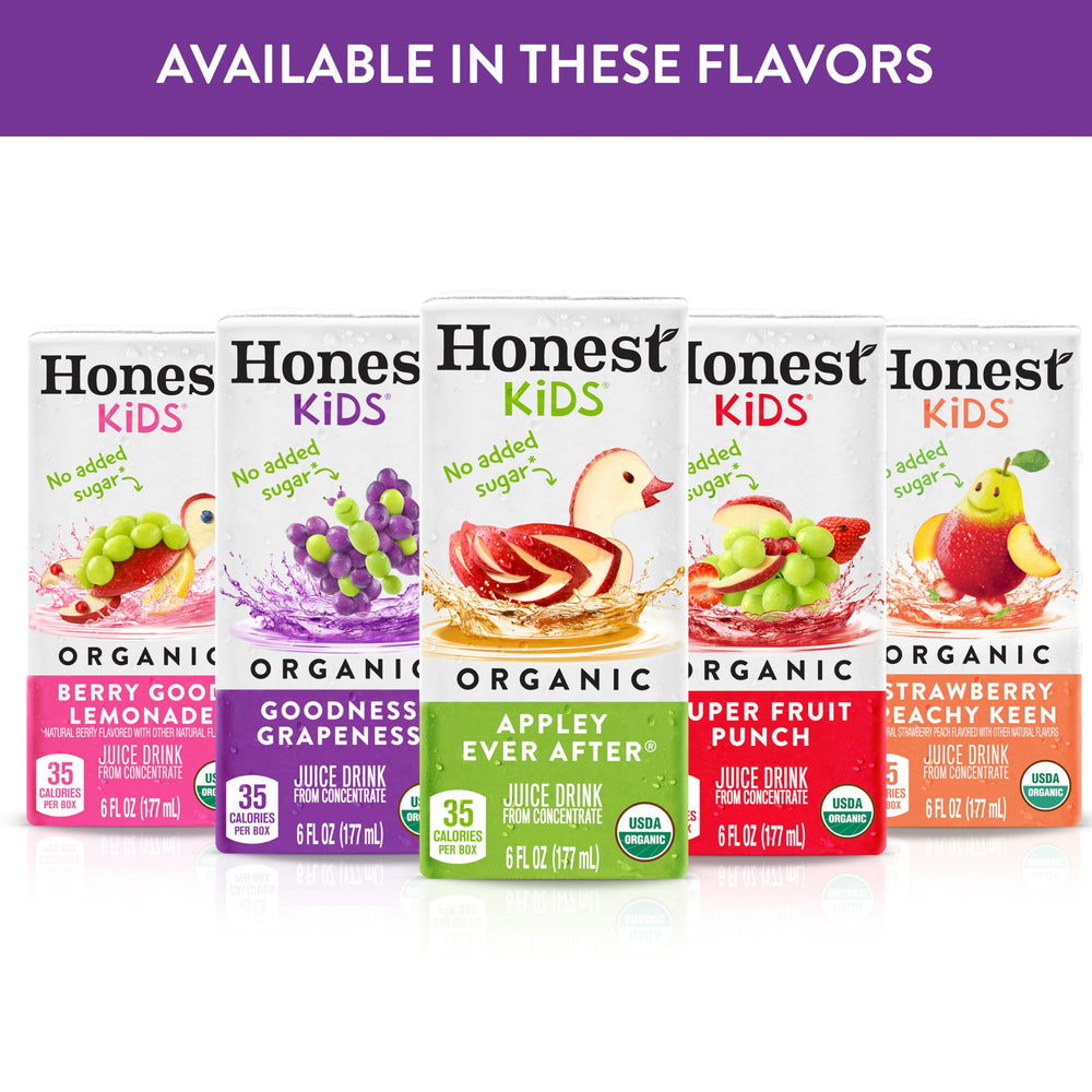 Honest Kids Goodness Grapeness nutrition panel shows transparent ingredients