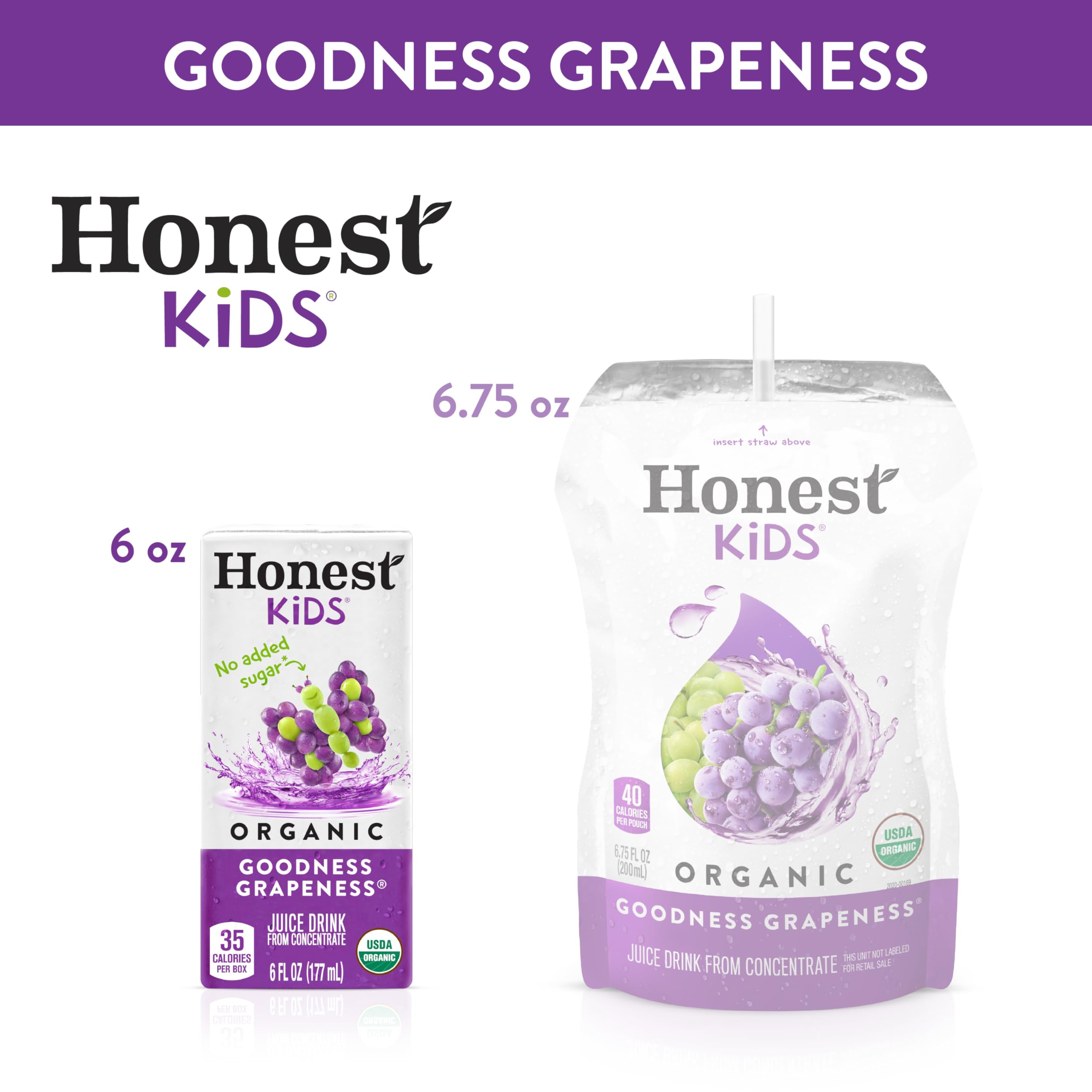 Honest Kids Goodness Grapeness multi-pack display for family snacks