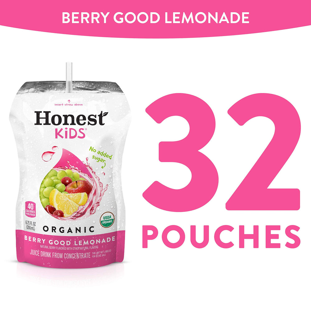 Honest Kids on-the-go pouch for busy family afternoons.