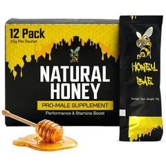 Honey Bae natural honey sachets pack front for on-the-go energy