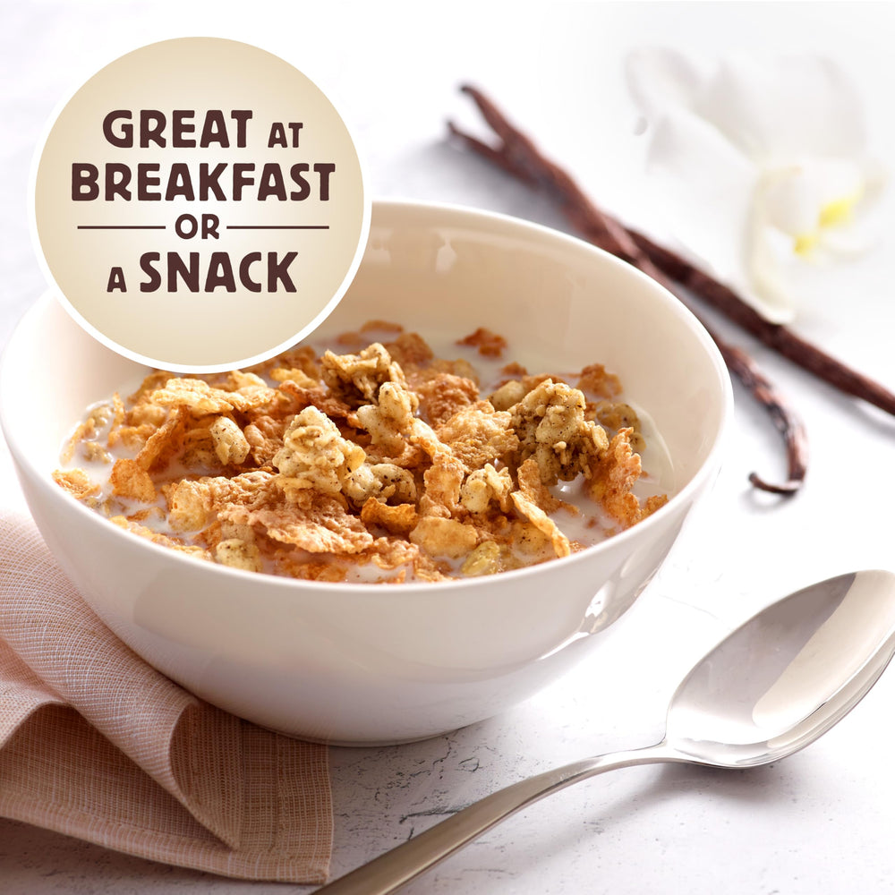 Honey Bunches of Oats Vanilla cereal in yogurt cup for extra crunch.