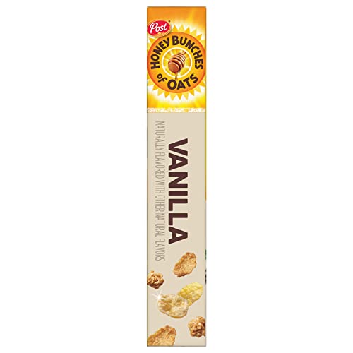 Close-up of crunchy vanilla granola clusters in Honey Bunches of Oats Vanilla.