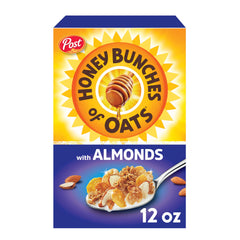 Honey Bunches of Oats with Almonds cereal bowl with almonds and honey for a satisfying breakfast