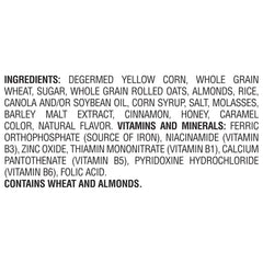 Honey Bunches of Oats with Almonds sliced almonds detail highlighting wholesome crunch.