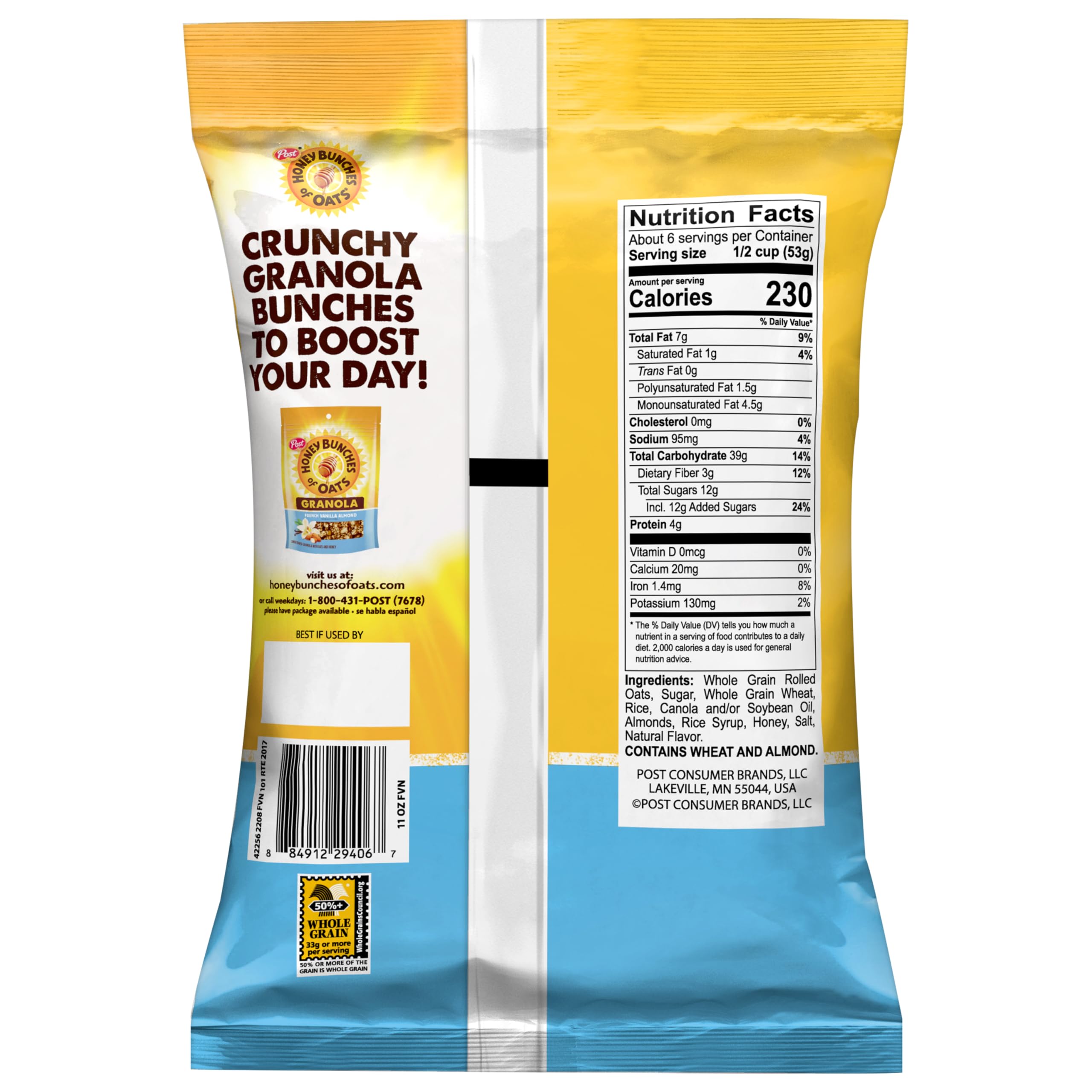Honey Bunches of Oats breakfast muffins benefit from vanilla almond granola crumble.