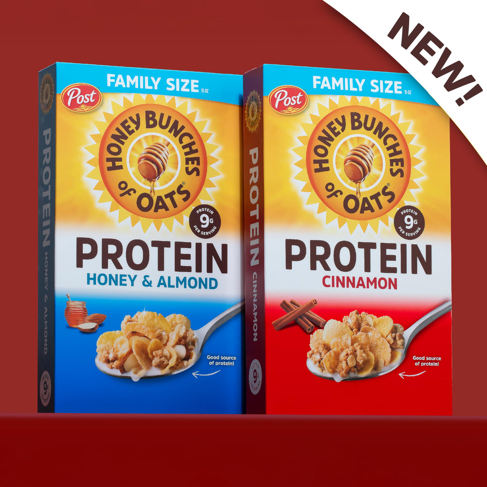 Crispy cinnamon flakes from Honey Bunches of Oats Cinnamon Protein Cereal