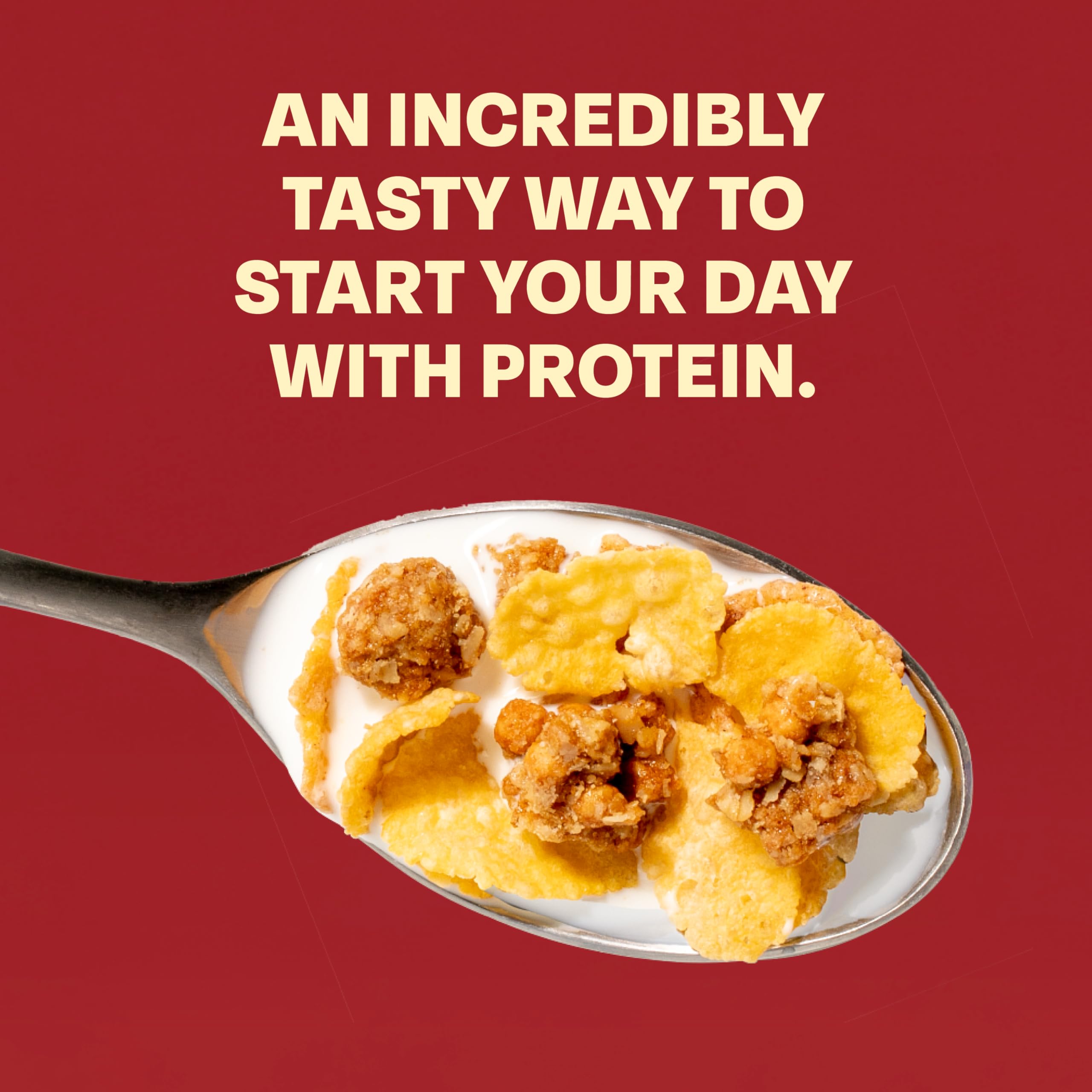 Honey Bunches of Oats Cinnamon Protein Cereal granola clusters add satisfying texture