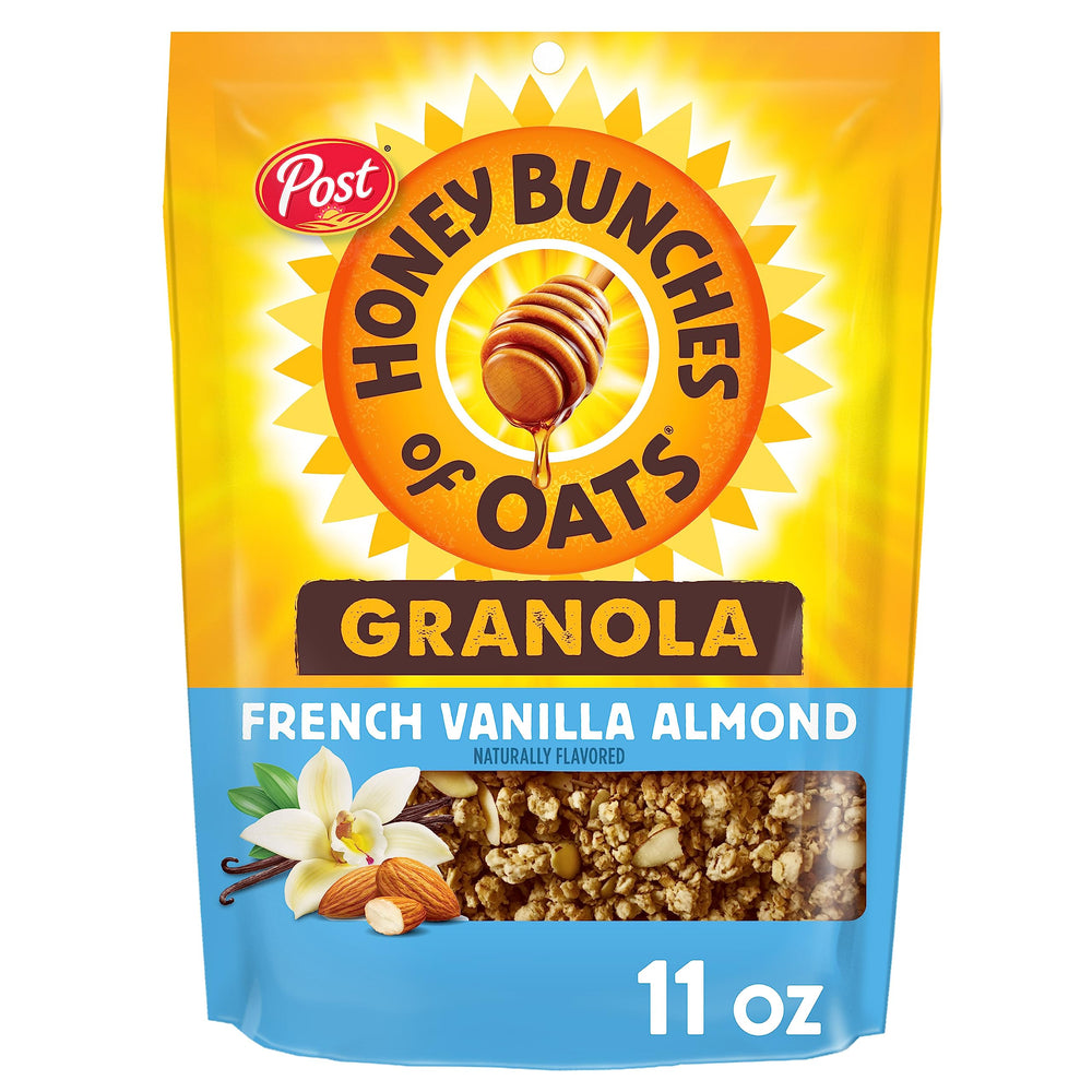 Honey Bunches of Oats French Vanilla Almond granola clusters add crave-worthy texture to mornings.
