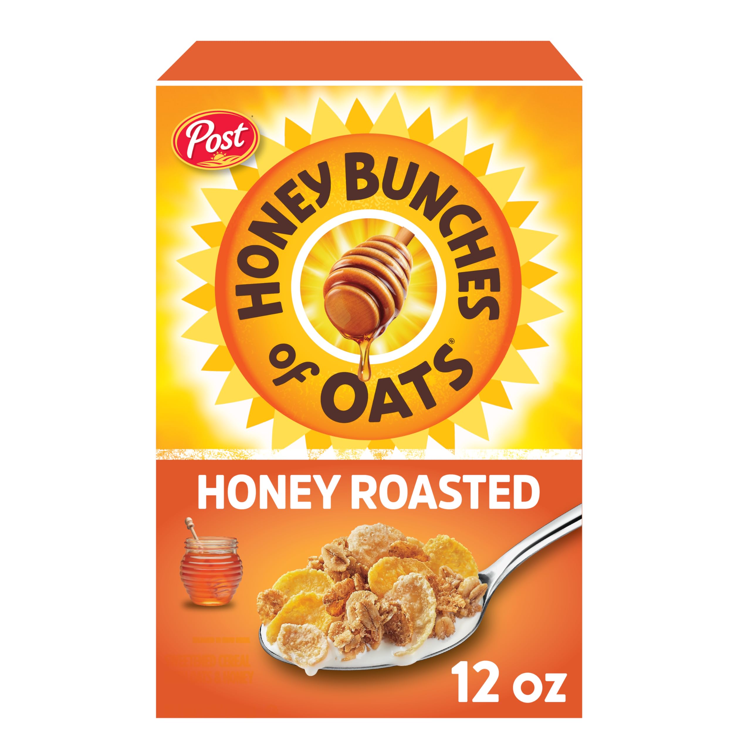Honey Bunches of Oats honey-roasted-bowl: a wholesome breakfast with crunchy clusters and toasted grain flavor.