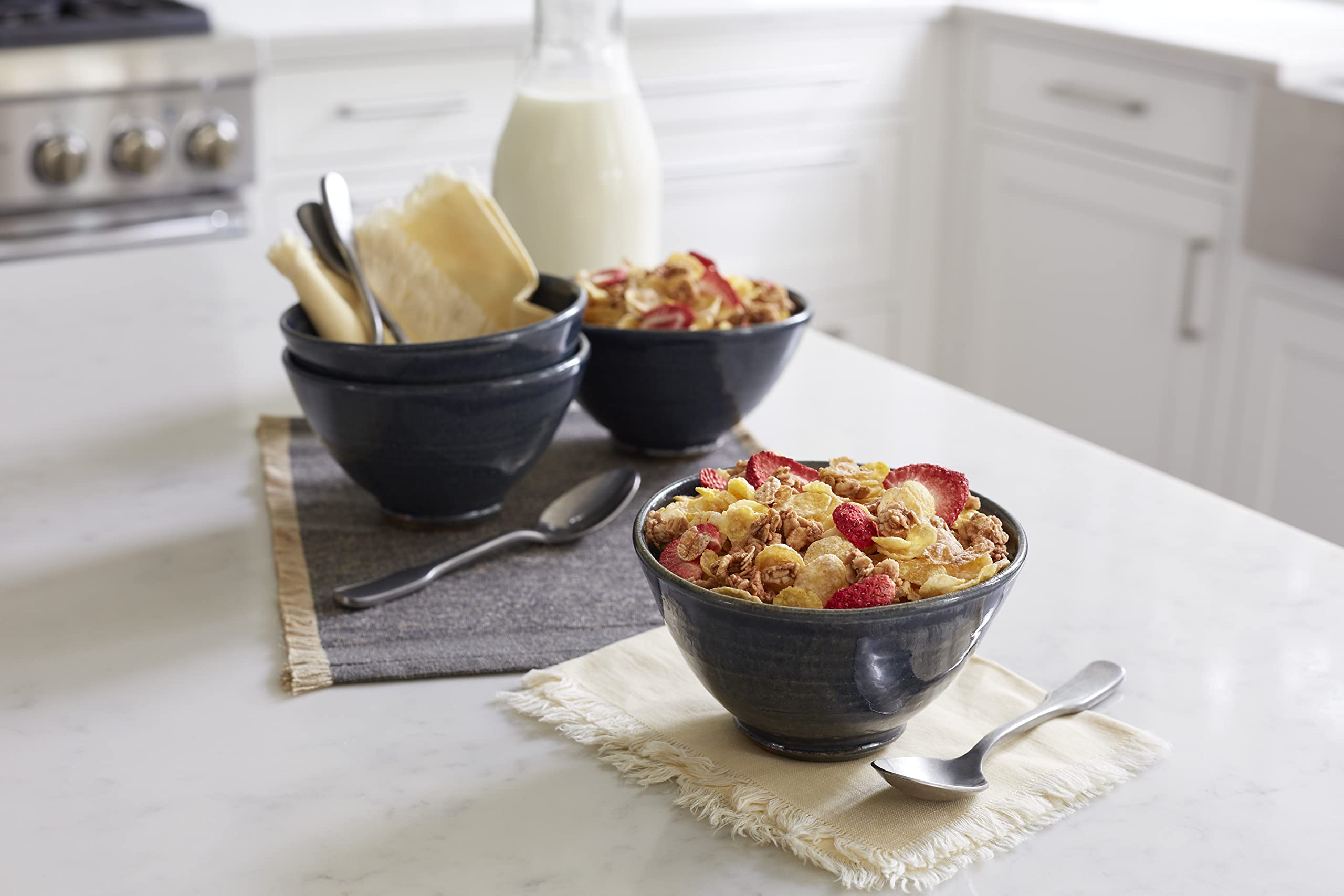 Honey Bunches of Oats with Real Strawberries cereal-with-milk pairs well with milk