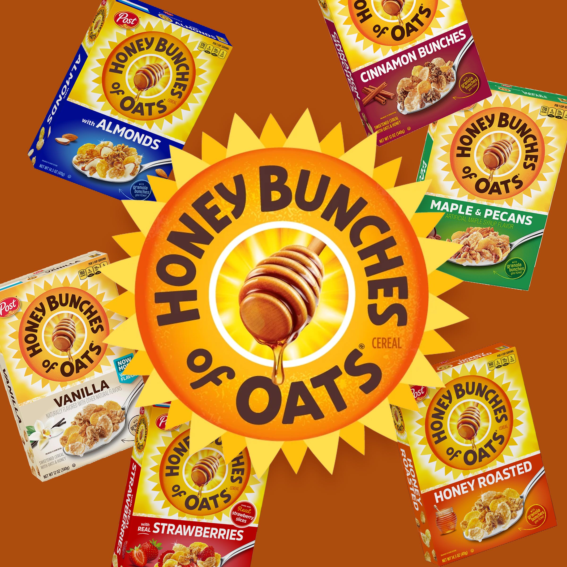 Honey Bunches of Oats yogurt topping option with crunchy clusters