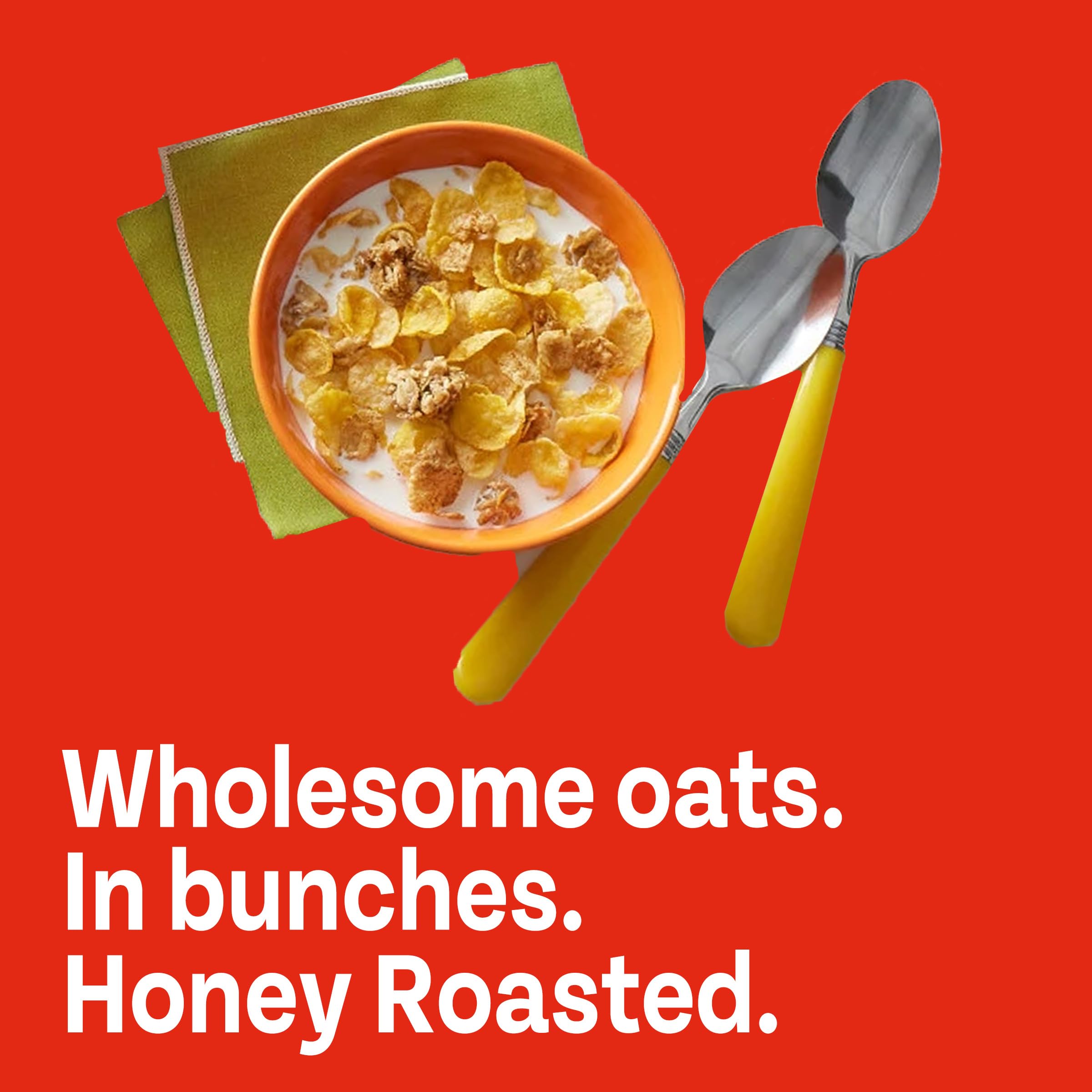 Honey Bunches of Oats yogurt-topping: sprinkle over yogurt for a crunchy, honey-kissed finish.