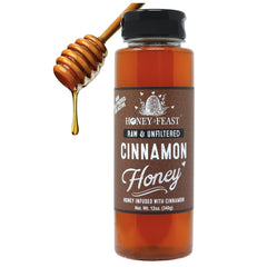 Honey Feast Cinnamon Honey jar shows pure flavor and cinnamon aroma
