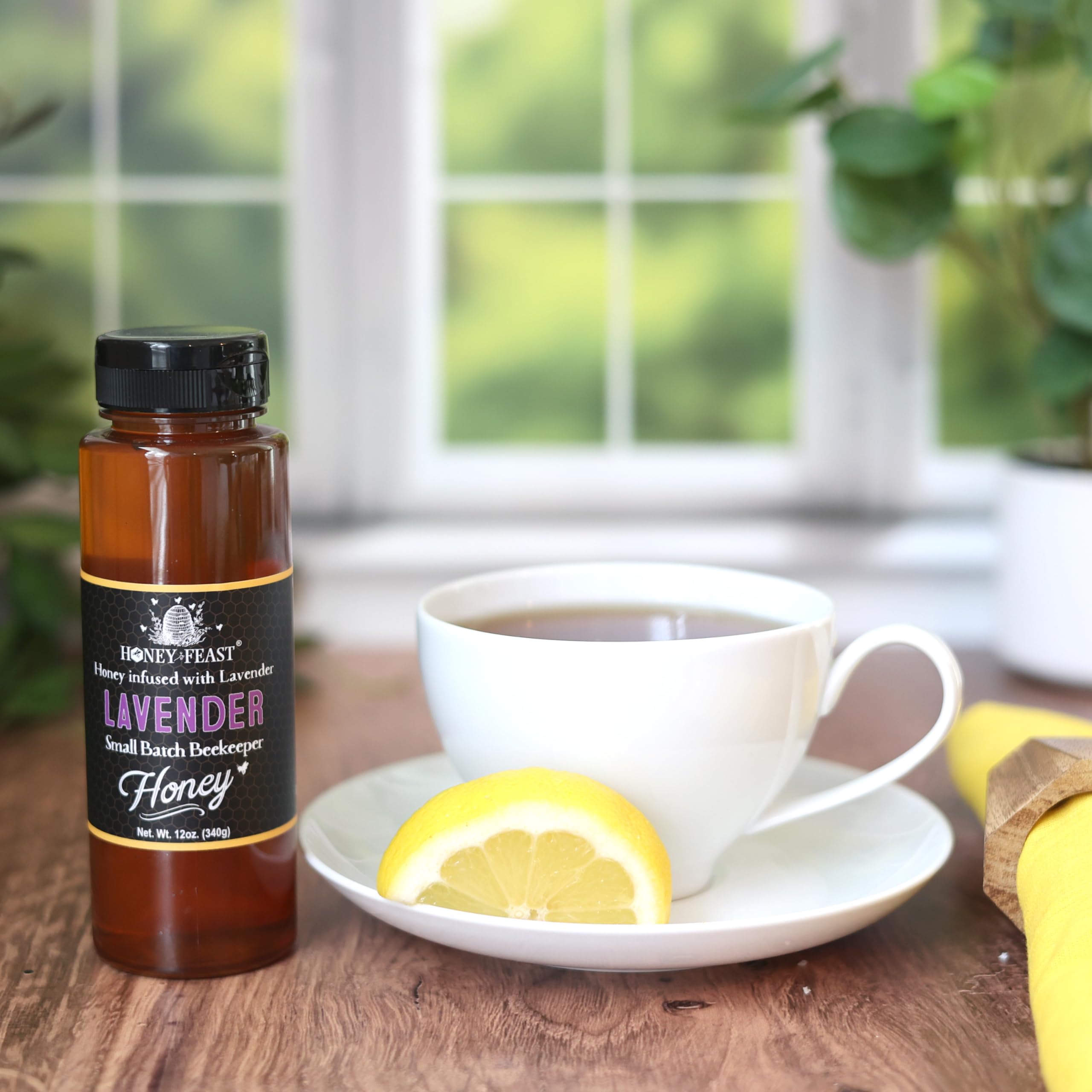 Honey Feast lavender honey drizzle over breakfast foods