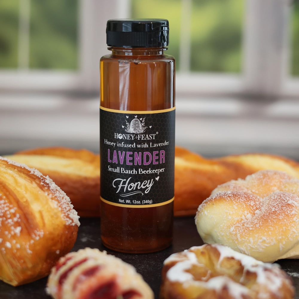 Honey Feast lavender honey gift packaging ready for gifting