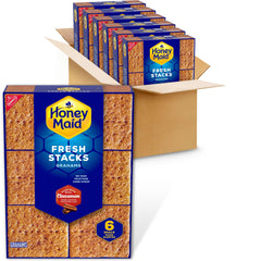 Honey Maid Cinnamon Fresh Stacks Grahams box shows bulk packaging for family snacking
