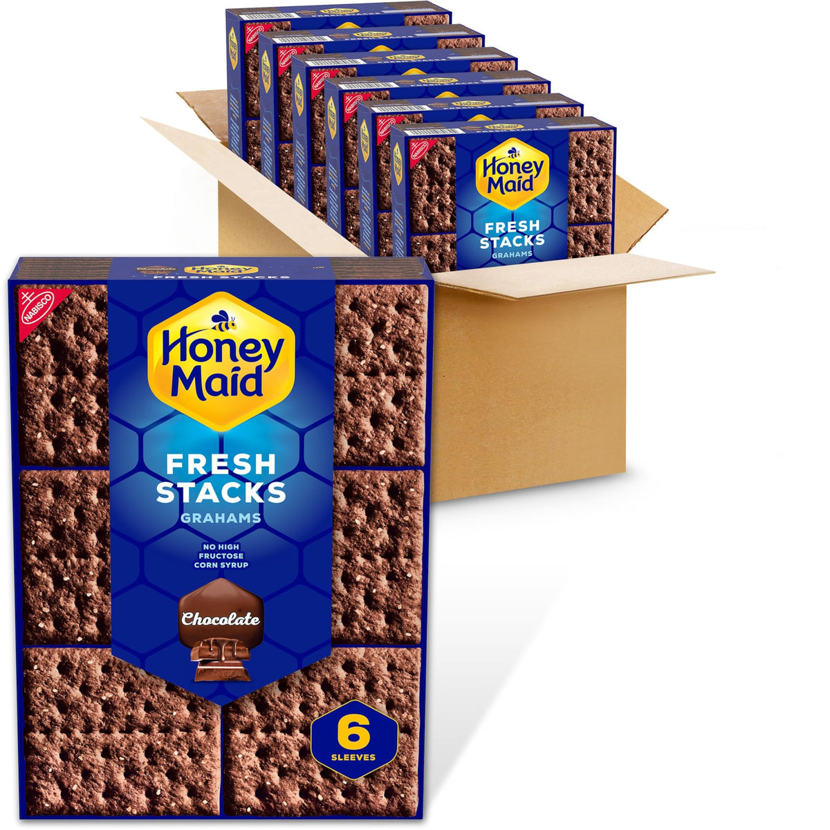 Honey Maid Fresh Stacks Chocolate Grahams box for bulk snacking and on-the-go meals