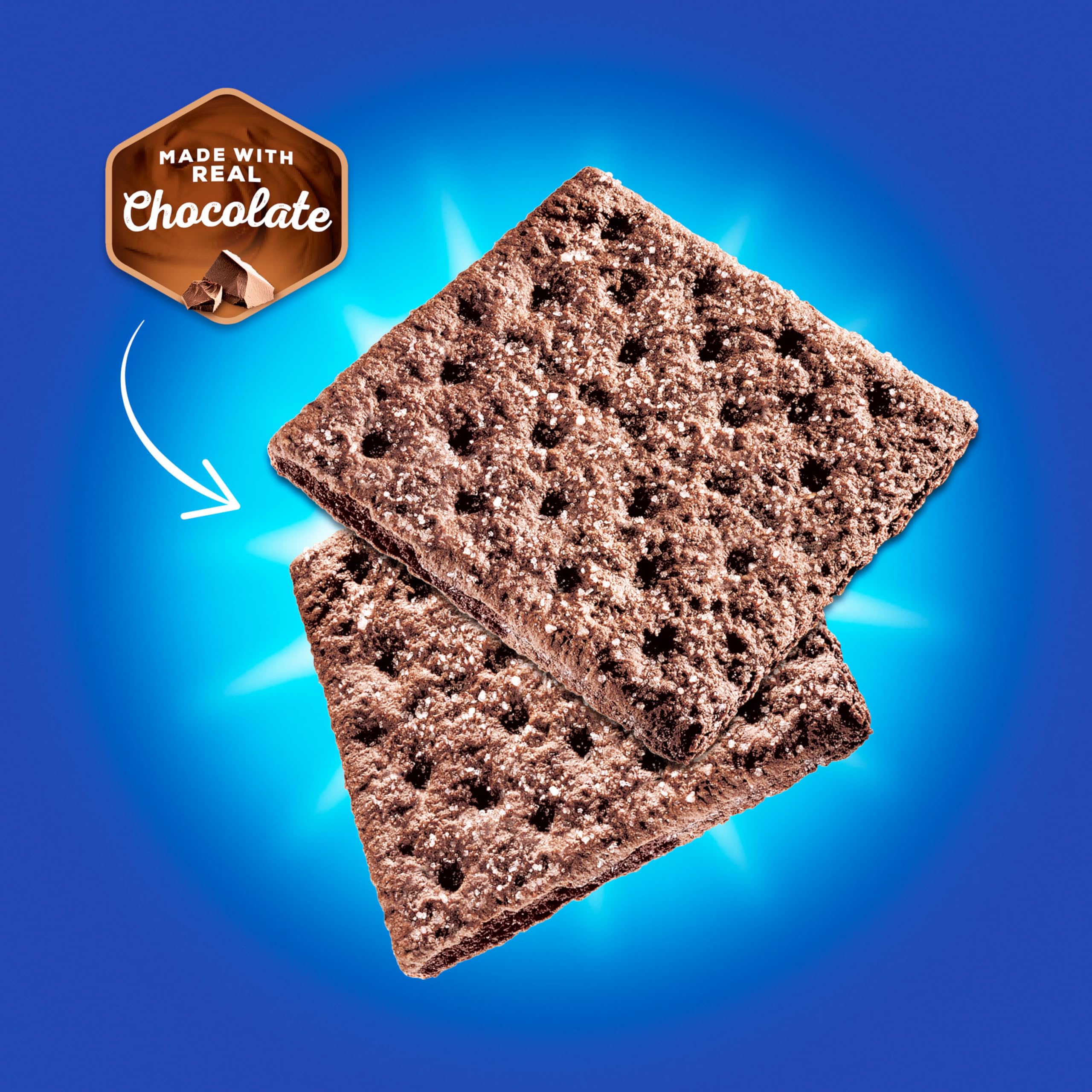 Honey Maid Fresh Stacks chocolate crackers closeup showing crisp texture