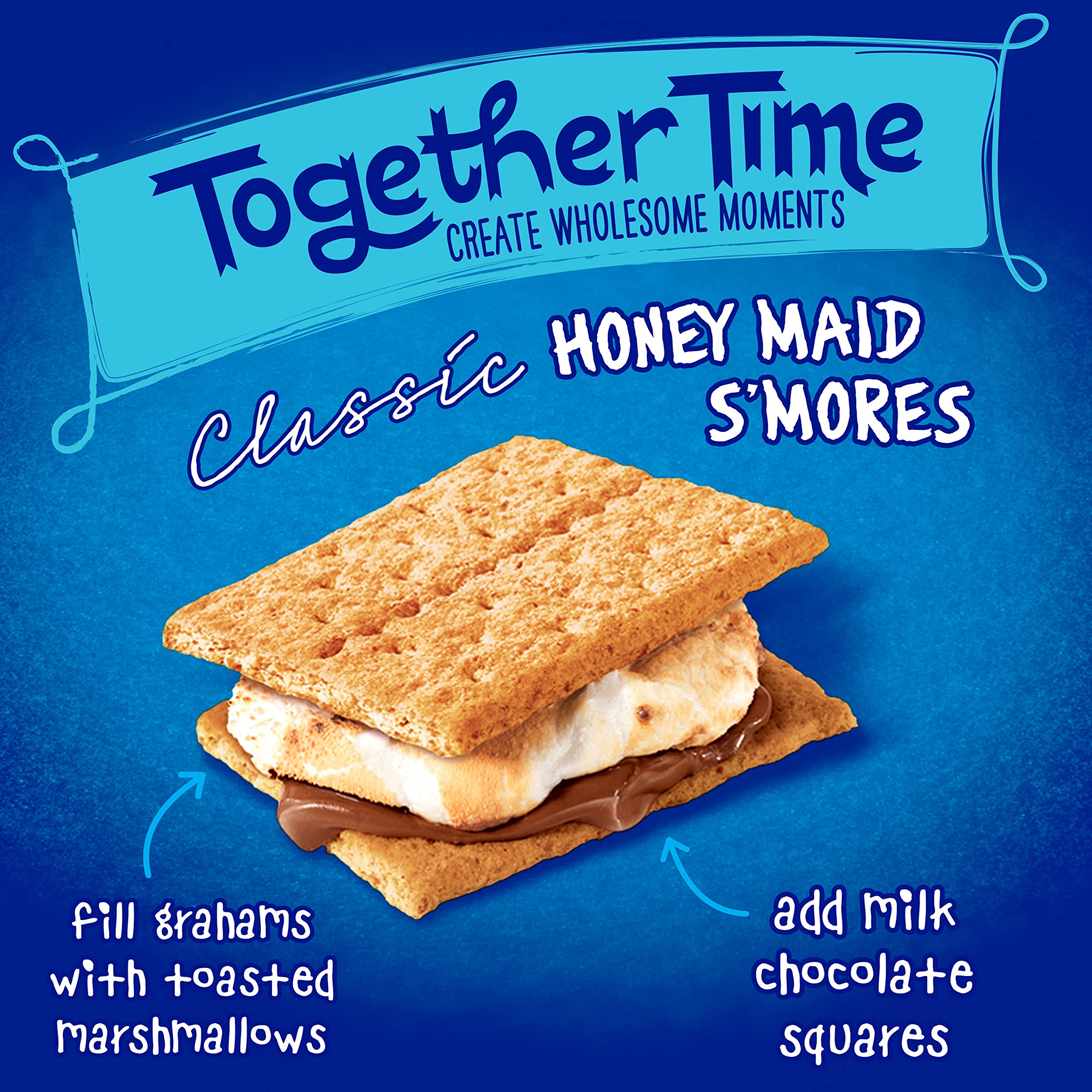 30 g serving detail of Honey Maid Graham Crackers with whole grains.
