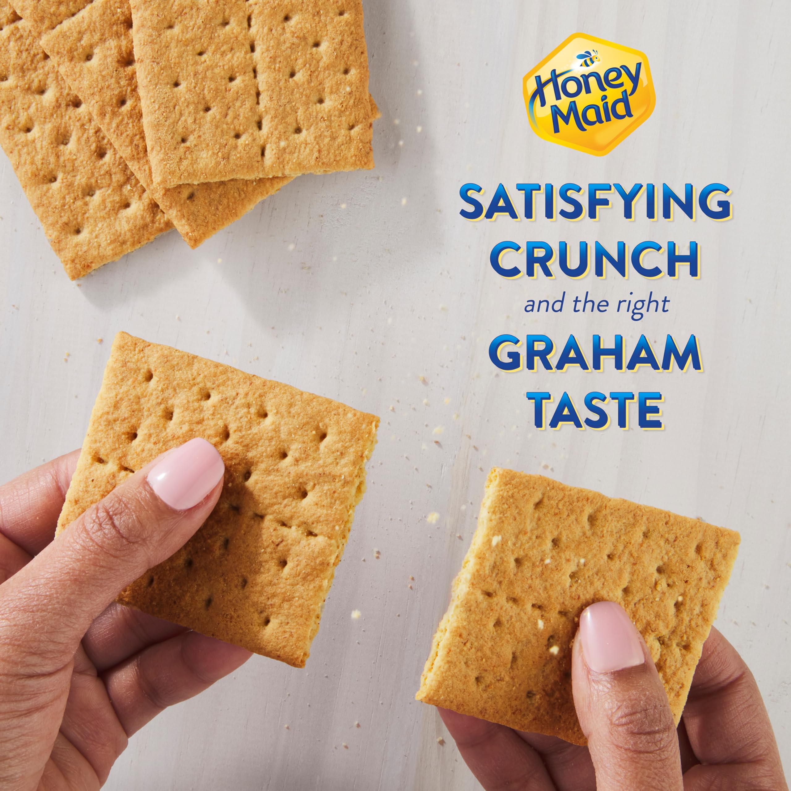 Honey Maid Honey Graham Crackers real honey flavor note.